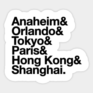 Disney Park Cities Ampersand (Black) Sticker